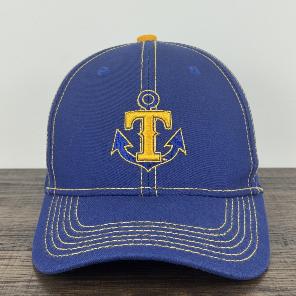 Navy Hat‎ Cap Snap Back Blue Yellow Embroidered Anchor T Baseball Mens Military